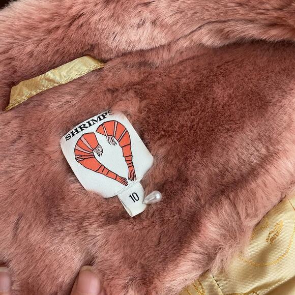 SHRIMPS EMON PINK FAUX FUR COAT CRYSTAL BUTTON SIZE M UK10 US6 - Picture 13 of 15